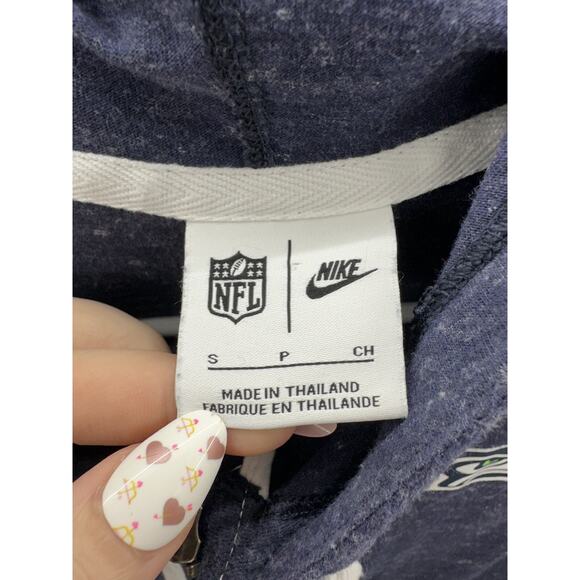 Nike NFL Womens Jacket Size Small Blue Zip Up Hooded Seattle Seahawks - Picture 6 of 13
